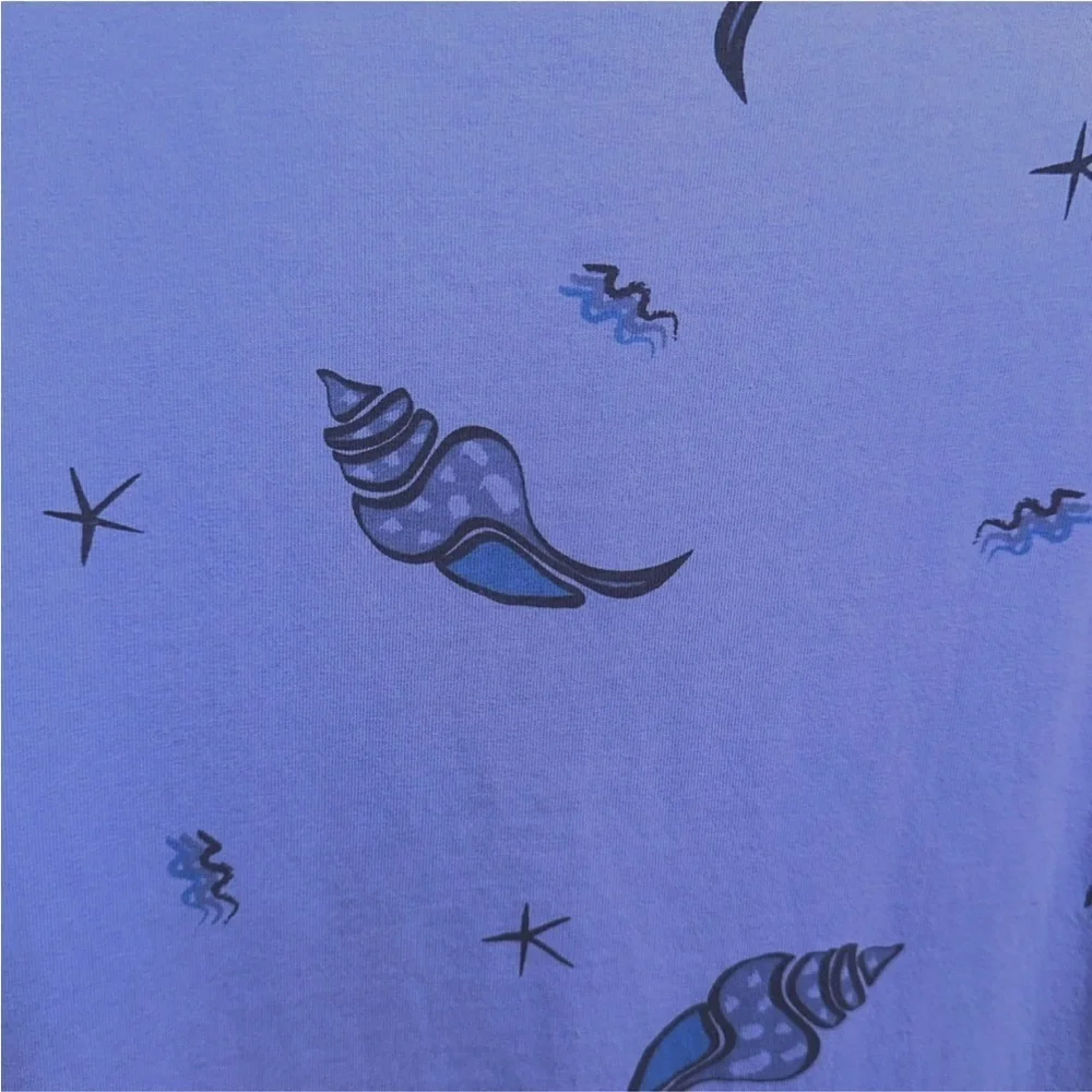 Zipcode Design Purple Seashell Starfish Beach Polo Maxi Dress M - Picture 7 of 9